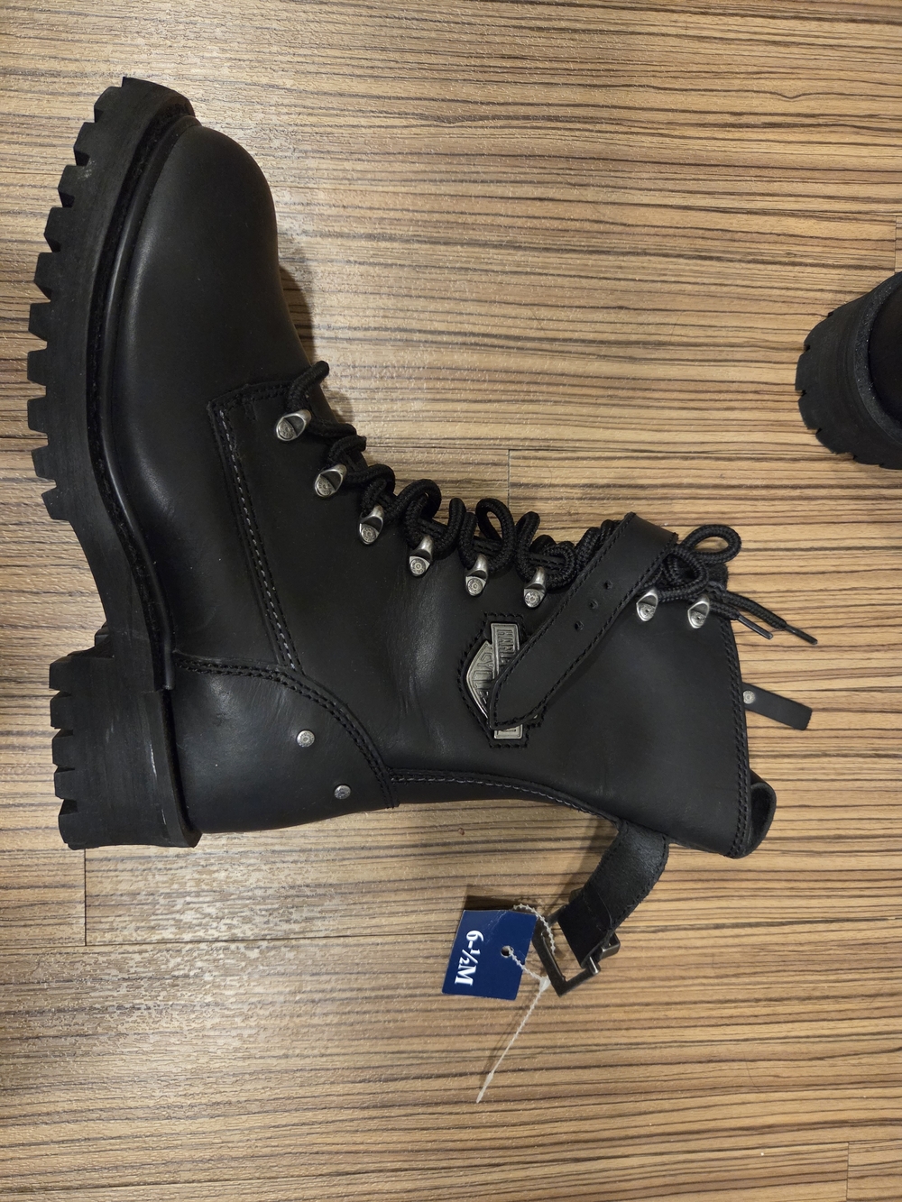 Harley-Davidson Black Lace-Up Combat Boots - Picture 5 of 6